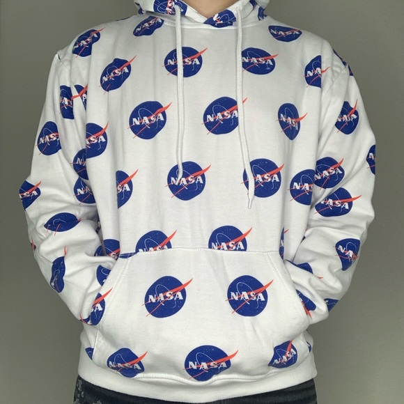 White FOREVER 21 NASA Hoodie - Picture 1 of 2